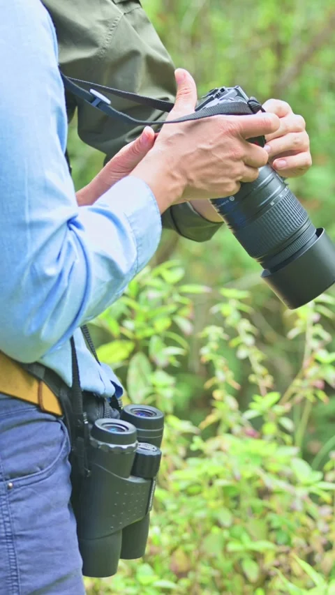 Photographer's hands view while learning to use camera. 動画素材 338033585