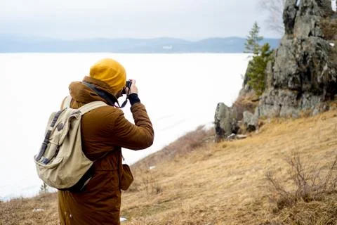 Photographers on a hill Stock Photos