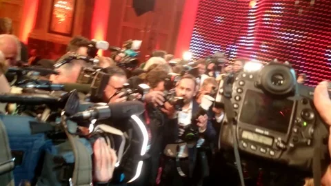 Photographers on red carpet Stock Footage 120122760