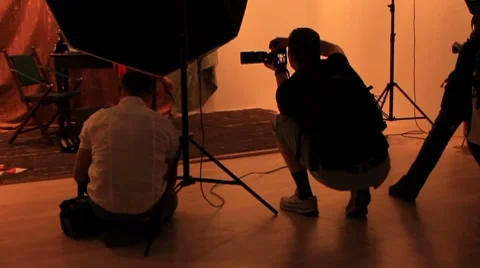 Photographers in studio Stock Footage 7757537