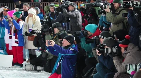 Photographers working in sporting event Stock Footage 60794639