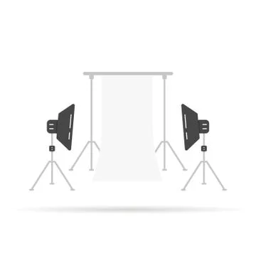 Photographic scene with softboxes Stock Illustration