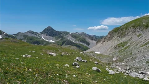 Photographic time lapse of the mountain complex of the gran sasso and mountains Stock-Footage 158260332