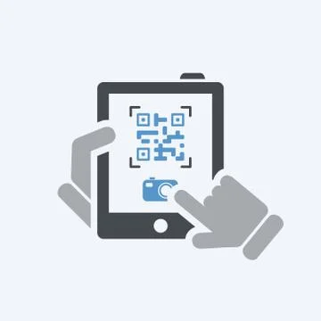 Photographing qr code Illustrazione stock