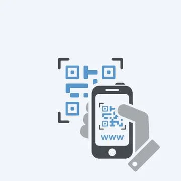 Photographing QR code Illustrazione stock