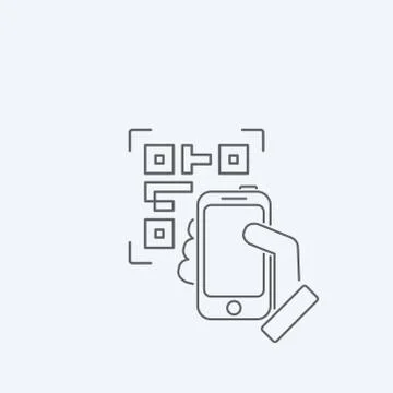Photographing QR code 스톡 일러스트