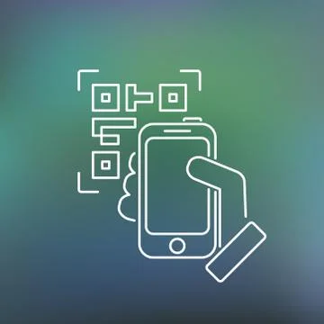 Photographing QR code Stock Illustration