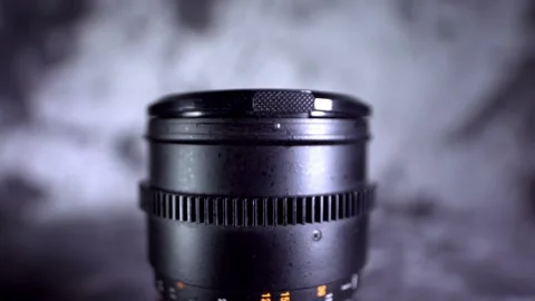 Photography background Slow pan down of an 85mm lens Stock Footage 133650170