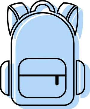 Photography backpack camera gear bag line art Stock Illustration