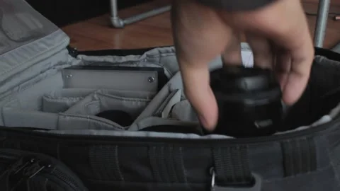 Photography backpack organization Stock Footage 130416935