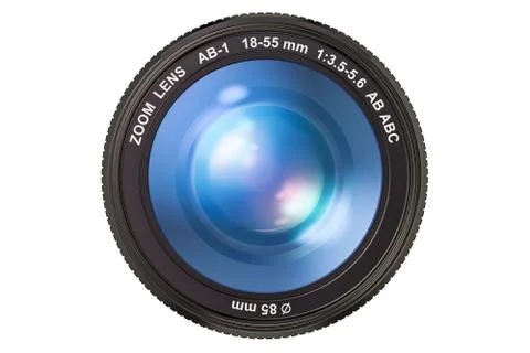 Photography camera lens, 3D rendering Stock Illustration