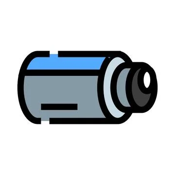 Photography camera lens representing digital optical technology icon Stock Illustration