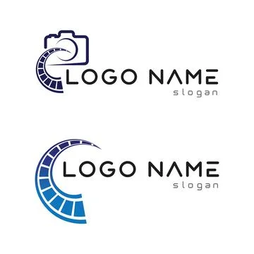 Photography camera logo icon vector design template isolated on black backg.. Illustrazione stock