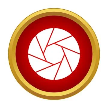 Photography camera shutter aperture icon flat design Stock Illustration