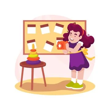 Photography class isolated cartoon vector illustration. Stock Illustration