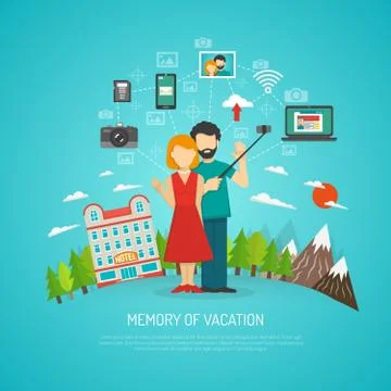 Photography concept flat Illustrazione stock