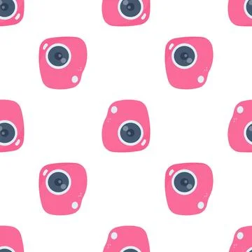 Photography day camera color pattern elements set Illustrazione stock