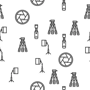 Photography Device Vector Seamless Pattern Stock-Illustration