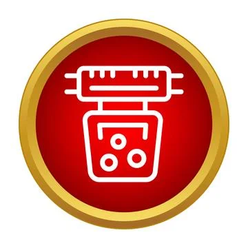 Photography flash lighting equipment flat line icon Stock Illustration