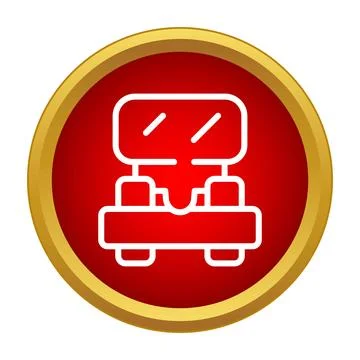 Photography flash lighting equipment flat line icon Stock Illustration