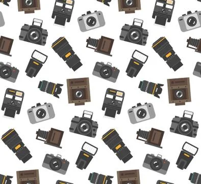 Photography gear seamless pattern Illustrazione stock