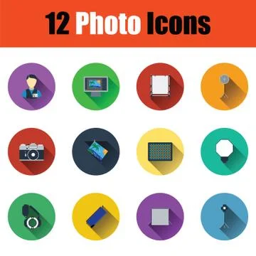 Photography icon set Stock Illustration