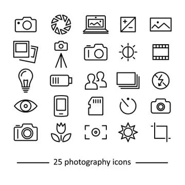 Photography icons collection Stock Illustration