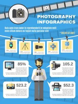 Photography Infographics Set Stock Illustration