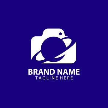 Photography planet logo design vector Illustrazione stock