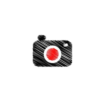 Photography scribbled logo Stock Illustration