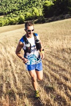 Photography session of trail runner Stock Photos