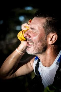 Photography session of trail runner Stock Photos