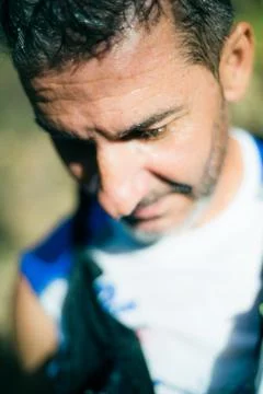 Photography session of trail runner 스톡 사진