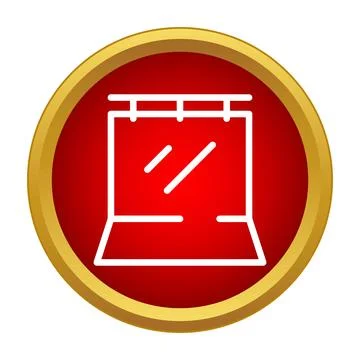Photography studio backdrop line icon in red circle イラスト素材