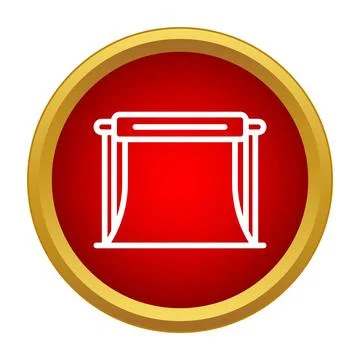 Photography studio backdrop stand icon with red background Stock Illustration