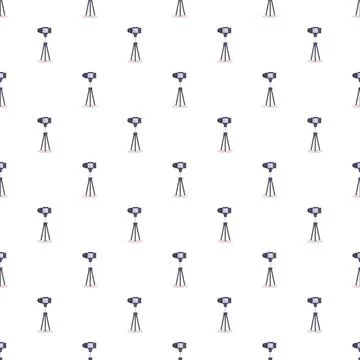 Photography studio equipment pattern on white background Stock Illustration