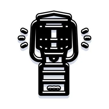 Photography studio flash light illuminating creating bright effect Stock Illustration