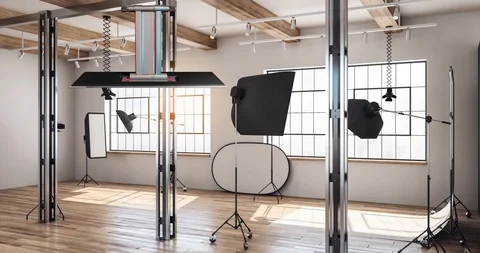 Photography Studio Virtual Set Stock Footage 119327389