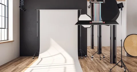 Photography Studio Virtual Set Stock Footage 119327409