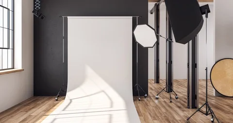 Photography Studio Virtual Set Stock Footage 119327421