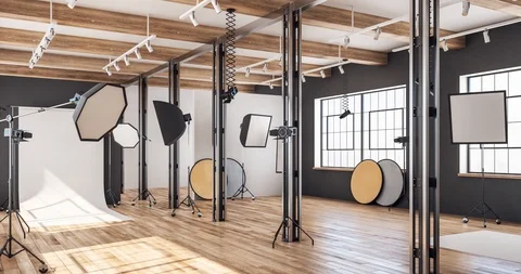 Photography Studio Virtual Set Stock Footage 119327437