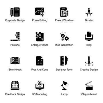 Photography Tools Solid Vectors Stock Illustration