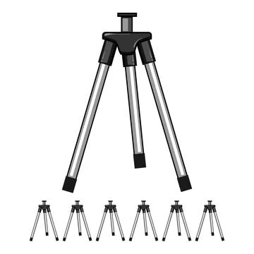 Photography tripod camera cartoon vector graphic Stock Illustration