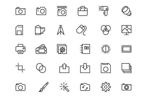 Photography Vector Icons Stock Illustration