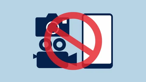 Photography videography displaying a prohibited 2d Animation with Alpha Matte Stock Footage 335341237