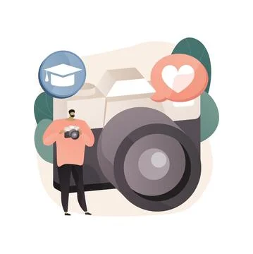 Photography workshop abstract concept vector illustration. Stock Illustration