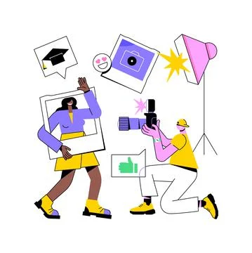 Photography workshop abstract concept vector illustration. Stock Illustration