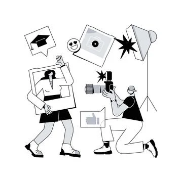 Photography workshop abstract concept vector illustration. Stock Illustration