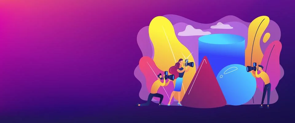 Photography workshop concept banner header. Stock Illustration