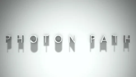 Photon path 3D title animation with shadows on a white background Stock Footage 297385966